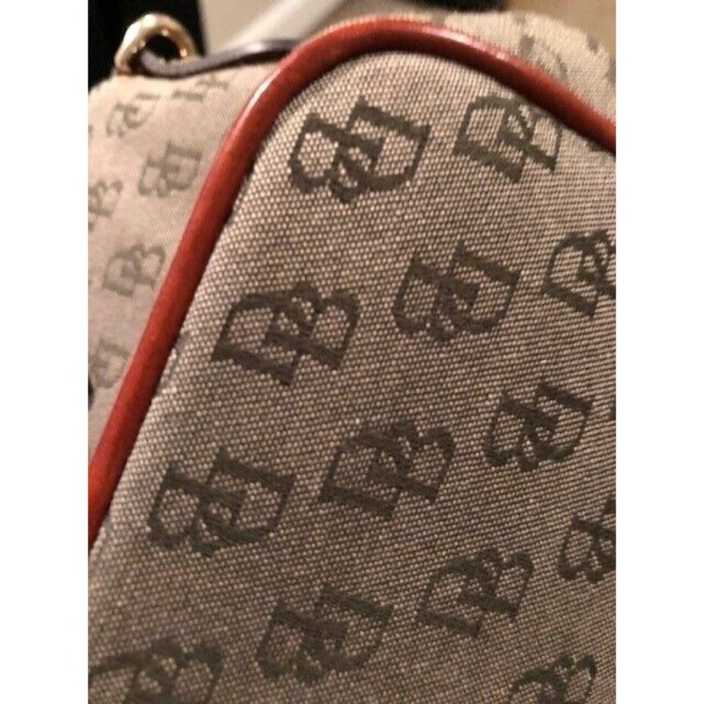 PREOWNED DOONEY & BOURKE VINTAGE GREEN DB CANVAS LEATHER TRIM CROSSBODY - Picture 8 of 10